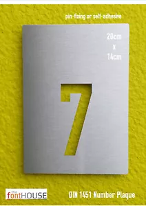 Targa numero civico/numero in acciaio inox DIN 1451 - Foto 1 di 12