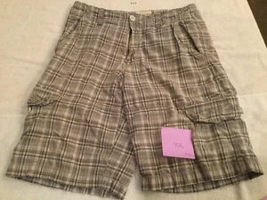 Aeropostale Gray Brown Off White Plaid Cargo Shorts - Size 29 - Excellent - Picture 1 of 1