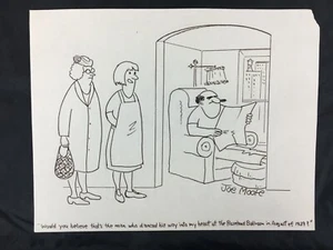 Original Editorial Cartoon Art By Joe Moore "Steady Work" - Picture 1 of 2