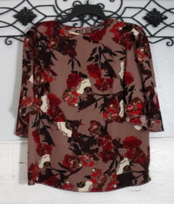 Top para mujer Chelsea & Theodore talla S manga corta multicolor floral Foto 1 de 4