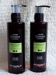 AVON 2 x SENSES ESSENCE LEMONGRASS & COCONUT HAND WASHES ~ 250ml each * NEW * - Picture 1 of 8