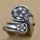 Women Fashion Silver Color Plated Handmade Open Ring Orange Blossom Spoon Ring