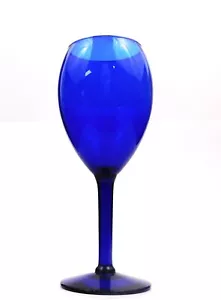 Cobalt Blue Tulip Glass Goblet Vintage - Picture 1 of 12