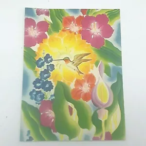 Kreuzfahrtschiff Menü Brasilien Moore McCormack Lines Kolibri Blumen Lithographie - Bild 1 von 7