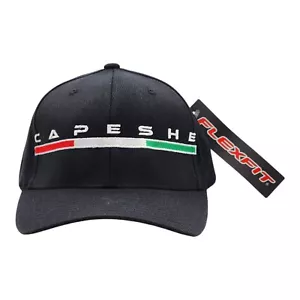 New Capeshe Italian Flag Embroidered Back Logo Fitted Flexfit Hat Italy Cap S-M - Picture 1 of 11