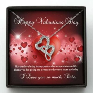 Necklace Hearts Gift Jewelry To My Wife Valentines Gift I Love You More Each Day - Picture 1 of 10