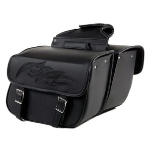 NEW 14" W x 10" H WATERPROOF SADDLEBAGS w/ FLAMES LOGO FOR HONDA - HD54 - Bild 1 von 10
