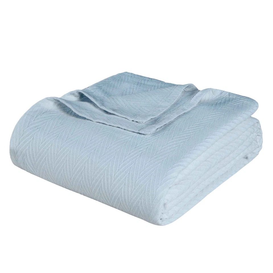 Twin/TwinXL Impressions All Season Light Blue Metro Cotton Blanket