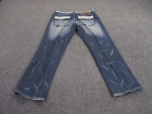 Akademiks Jeans Adult 40 Blue Denim Faded Straight Skater Baggy Grunge Mens - Picture 1 of 16