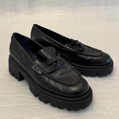 Mocasines Free People para mujer con suela Lyra de cuero negro talla 9,5/39,5 Foto 1 de 4