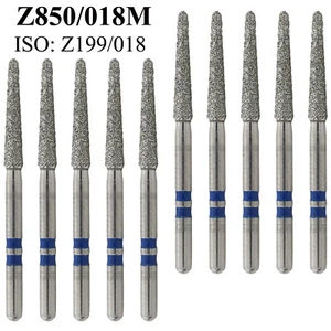 Dental Diamond Bur Zirconia Cutting FG Z850-018M Medium Round End Taper Burs - Picture 1 of 19