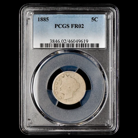 1885 LIBERTY V NICKEL ✪ PCGS FR-02 ✪ 5C FAIR SCARCE KEY DATE COIN ◢TRUSTED◣ Cover
