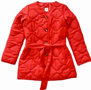 GAP women’s quilted coat short belted red sz S - Picture 1 of 6
