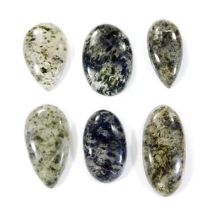 LOTE AL POR MAYOR DE 6 PIEZAS DE CABUJÓN DE CUARZO PUNTO NEGRO NATURAL PIEDRAS PRECIOSAS 161.CT DE=117 - Imagen 1 de 5