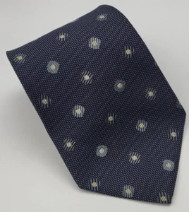 Vtg Tommy Hilfiger Silk Tie Blue Gray Geometric Men Necktie USA 56 x 3.7/8 - Picture 1 of 5