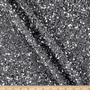 Stretch Velvet Sequin Fabric, Glitter Spandex Material Ideal for Sewing, Etc. - Picture 1 of 67