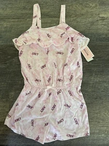 NWT Juicy Couture Kids Logo Girls Romper Pink Size 12 - Picture 1 of 5