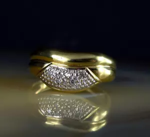 Ring Gold 585 Brillant splitter 15,8 mm - elegant & zeitlos schön 14 k Vintage - Bild 1 von 14
