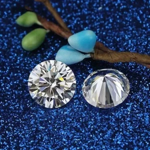 2 Pcs Lab Created Diamond 5 MM Round Excellent D Color VVS1 Clarity Certified - Picture 1 of 5