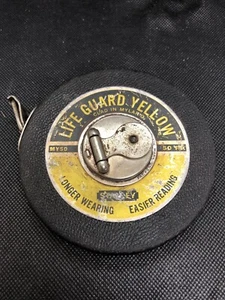Cinta medida amarilla vintage Stanley Life Guard revestida en Mylar 50 pies negra MY50 - Imagen 1 de 7
