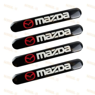 New For MAZDA Black Car Trunk Side Fenders Door Badge Scratch Guard Sticker X4 - Image 1 of 4