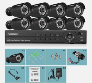 FLOUREON House Camera 8CH DVR Home Security System 720N AHD DVR +8X Outdoor 1