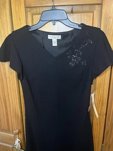 Women’s Amanda Smith Petite Black Dress - Sequence Beaded Size 4 Petite NWT!!!! - Picture 1 of 6