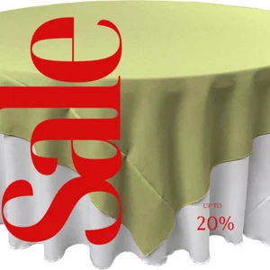 LT SAGE - Polyester Poplin Washable Square Tablecloth, 58' x 58" Table Cover - Picture 1 of 3