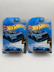 Hot Wheels 2018 Bentley Continental GT3 Blue Gamestop Exclusive -Lot of 2 - Picture 1 of 6