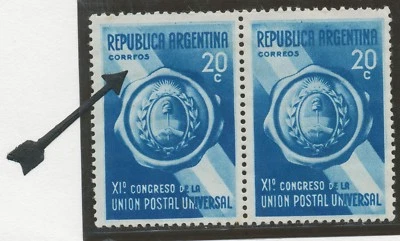 ARGENTINA 1939 11th UPU 20 C blue M/M VARIETY "CORRFOS" instead of "CORREOS", R! - Image 1 of 2