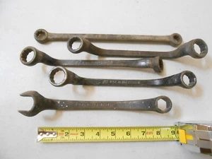 RARE LOT SET OF 5 FORD WRENCH SCRIPT ANTIQUE CAR TOOL MODEL OPEN A CLOSED END D - Picture 1 of 6