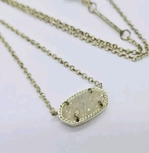 KENDRA SCOTT Elisa Pendant Necklace Iridescent Drusy Gold tone - Picture 1 of 6