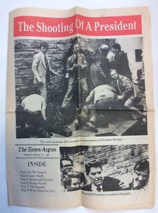 The Shooting Of A President Reagan The Time Argus Newspaper March 31 1981 - Picture 1 of 12