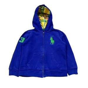 Vintage Polo Ralph Lauren Big Pony 3 Patch Full Zip Hoodie Youth 6 - Picture 1 of 11