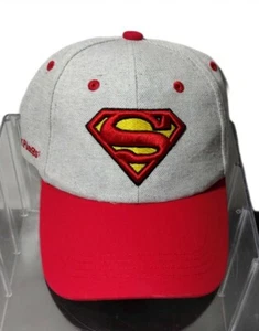 🧢 Superman Six Flags Snapback Baseball Cap Adjustable Hat Gray w/Red Embroidery - Picture 1 of 12