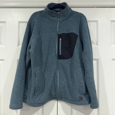 Chaqueta Suéter AIGLE Cremallera Completa Polartec Azul Hombres Talla XL Texturizada Gruesa Cálida Foto 1 de 4