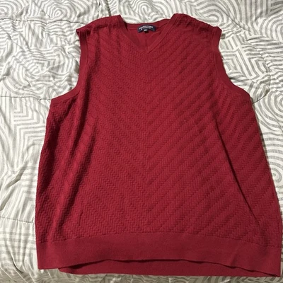 Chaleco Suéter Roundtree and Yorke Para Hombre Borgoña 100% Algodón Informal 2XB Foto 1 de 4