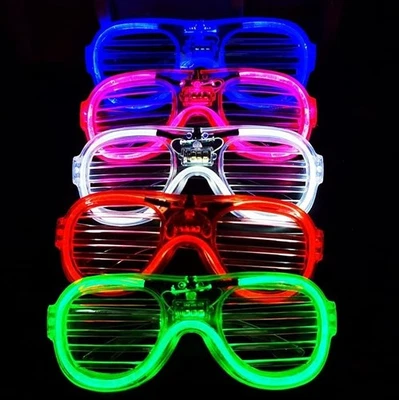 SOL LED Flashing Party Glasses Light Up Glow Neon Disco Rave Party - Mixed Colours