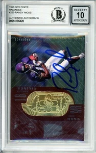1998 SPX Finite Radiance #239 Randy Moss RC Minnesota Vikings BGS Autograph 10 - Picture 1 of 2