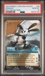 2024 Disney Lorcana EN OSWALD The Lucky Rabbit 06/D23 COLECCIÓN PSA 10 - Imagen 1 de 2