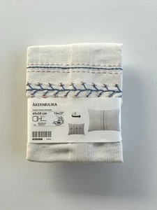Ikea AKERNEJLIKA Cushion Pillow Cover 16x23 Embroided Off-White Pink Blue NEW - Picture 1 of 5