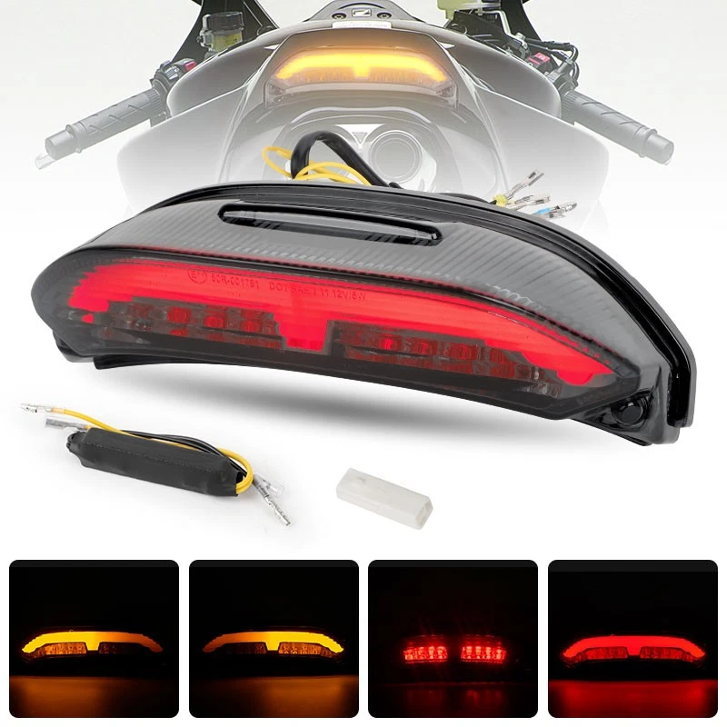 Integrated Turn Signal Tail Light Smoke For 2013-2024 Honda CBR600RR CBR 600RA - Imagem 1 de 4