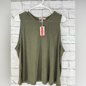 Marine Lagenlook Oversize Tank Top Ärmellos Dusty Olivgrün Hanf Baumwolle XL NEU - Bild 1 von 9
