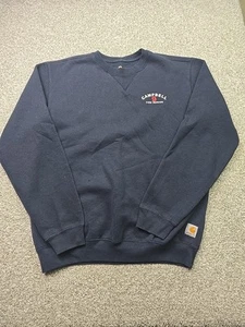 Carhartt Sweater Mens Medium Blue Pullover Original Fit Sweatshirt Graphic Print - Picture 1 of 17
