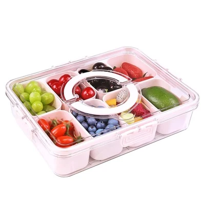 Caja de bocadillos contenedor caja de bocadillos portátil 8 compartimentos divididos se... Foto 1 de 4