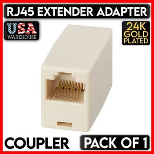 RJ45 Coupler Adapter Extender Cat5e Cat6 Female Network Patch Cable Joiner - Picture 1 of 4
