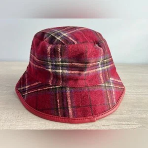 Steve Madden Women's Reversible Plaid Bucket Hat - Red - O/S - Picture 1 of 6