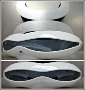 SPACE ROBOT PARTY RAVE COSTUME CYCLOPS FUTURISTIC SHIELD SUN GLASSES White Frame - Picture 1 of 6