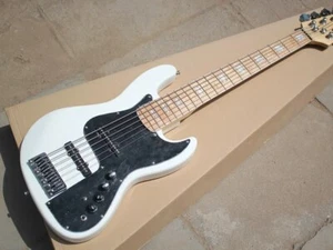 White 6 Strings JB Electric Bass Guitar With Maple Fingerboard Chrome Hardware - Picture 1 of 6