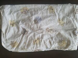 Disney Classic Winnie the Pooh face Crib Toddler Bed Fitted Sheet Cotton tan 